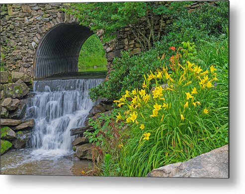 Www.harperandharperphotography.com Metal Print featuring the photograph A Small Waterfall in Falls Park Downtown Greenville SC by Willie Harper