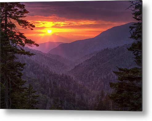 Smokies Metal Print featuring the photograph A View at Sunset by Andrew Soundarajan