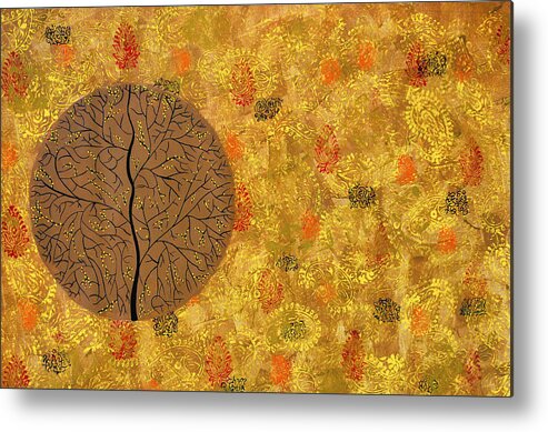 Tree Metal Print featuring the painting Aaatamvas by Sumit Mehndiratta