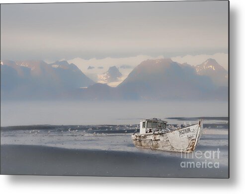 Fishing Boat Metal Print featuring the photograph Abandoned boat in Kachemak Bay by Dan Friend