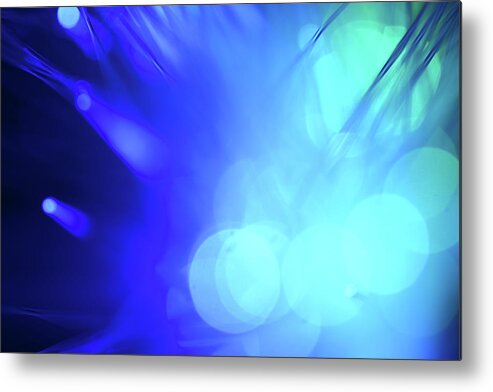 Feather Metal Print featuring the photograph Abstract Blue Background by Gm Stock Films