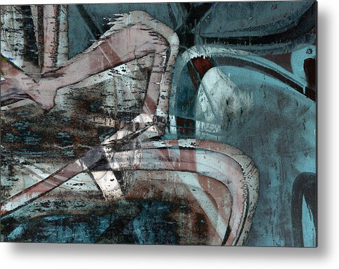 Abstract Metal Print featuring the digital art Abstract graffiti 9 by Steve Ball