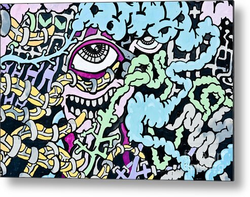 Graffiti Metal Print featuring the photograph Abstract Graffitii detail by Yurix Sardinelly