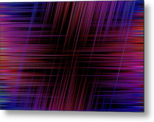Purple Metal Print featuring the digital art Abstract lines 3 by Steve Ball