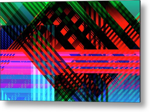 Abstract Metal Print featuring the photograph Abstract Pattern Of Criss Crossing by Ikon Images
