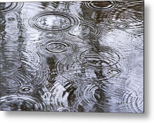 Water Metal Print featuring the photograph Abstract Raindrops by Christina Rollo
