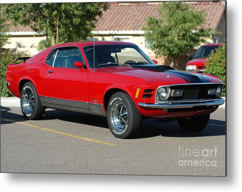 Action Photo Metal Print featuring the photograph Action Photo Original Prints Vintage Muscle Cars 1970 Ford Mustang by Action