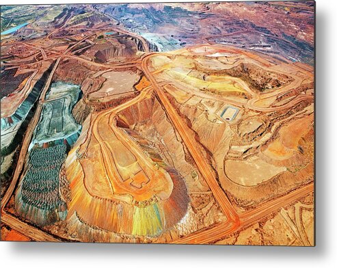 Mineral Metal Print featuring the photograph Aerial View, Iron Ore Mine, Mount by John W Banagan