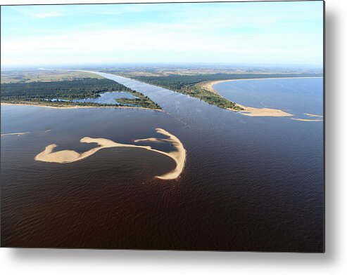 Baltic Sea Metal Print featuring the photograph Aerial View Of The Estuary. Vistula by Dariuszpa