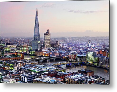 Financial District Metal Print featuring the photograph Aerial View Of The Shard And City Of by Allan Baxter
