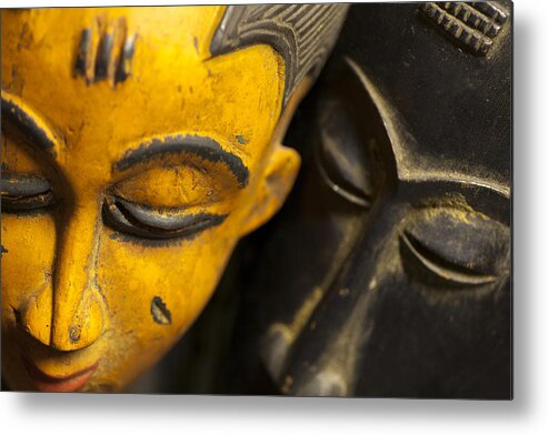 Abstract Metal Print featuring the photograph African Masks by Raul Rodriguez