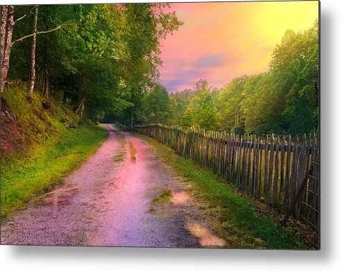 Country Lane Metal Print featuring the photograph After The Storm by Mary Almond