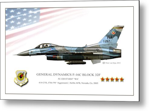 General Dynamics F-16 Fighting Falcon Metal Print featuring the digital art Aggressor Viper by Peter Van Stigt