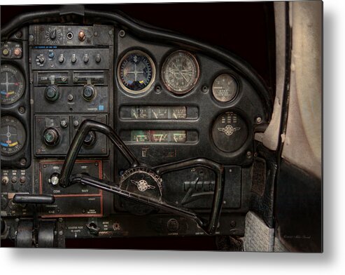 Piper Metal Print featuring the photograph Airplane - Piper PA-28 Cherokee Warrior - A warriors view by Mike Savad