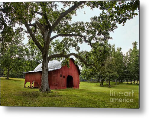 Alabama Metal Print featuring the photograph Alabama Red Barn by T Lowry Wilson