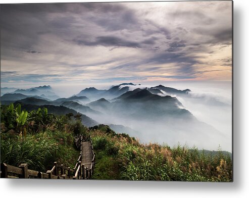 Chiayi Metal Print featuring the photograph Alishan National Scenic Area by Taipei, Taiwan By Balmung