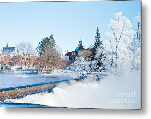 Water Falls Metal Print featuring the photograph Almonte Ontario Waterfalls by Cheryl Baxter