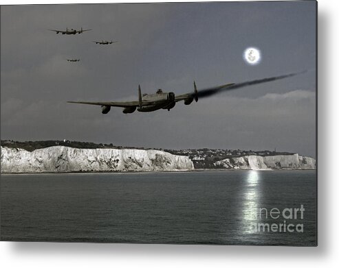 Lancaster Bomber Metal Print featuring the digital art Almost Home by Airpower Art