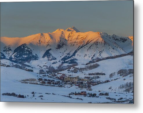 Colorado Metal Print featuring the photograph Alpenglow Mount Crested Butte Colorado by Dusty Demerson