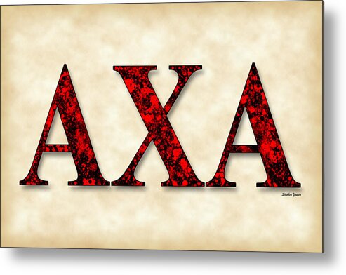 Alpha Chi Alpha Metal Print featuring the digital art Alpha Chi Alpha - Parchment by Stephen Younts