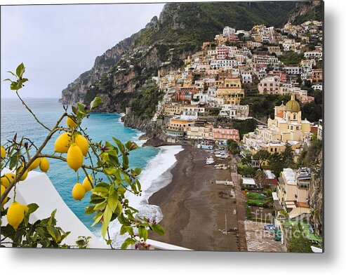 Positano Metal Print featuring the photograph Amalfi Coast Town by George Oze