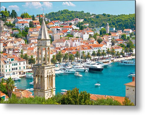 Panorama Metal Print featuring the photograph Amazing town of Hvar harbor by Brch Photography