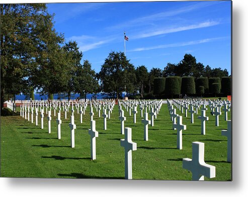 Memorial Day Metal Print featuring the photograph American Cemetery Normandy by Aidan Moran