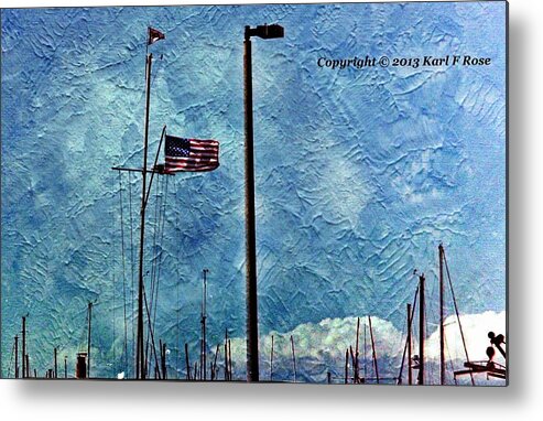 Flags Metal Print featuring the photograph American Flag as a painting by Karl Rose