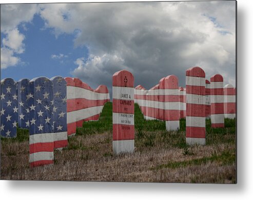 Funerary Metal Print featuring the photograph American Heroes by Steven Michael