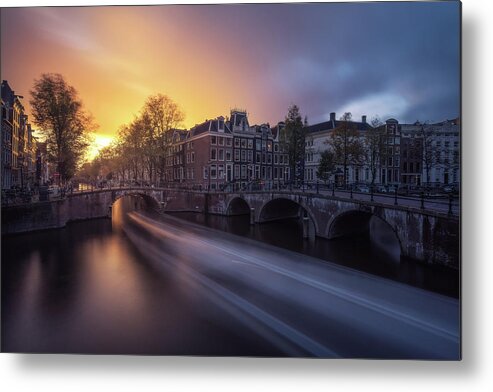Amsterdam Metal Print featuring the photograph Amsterdam - Keizersgracht by Jean Claude Castor