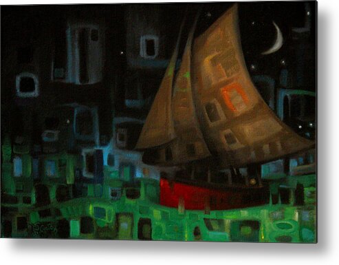 Abstract Metal Print featuring the painting An Abstract Sea by T S Carson