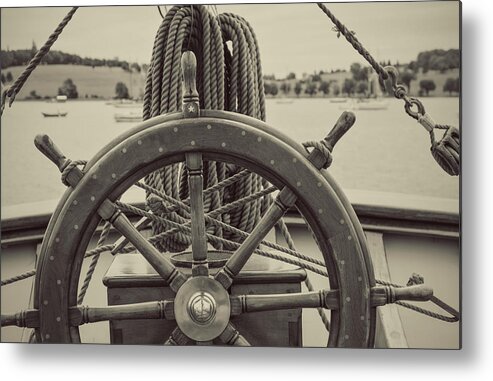 Handle Metal Print featuring the photograph Anchored In Harbour by Shaunl