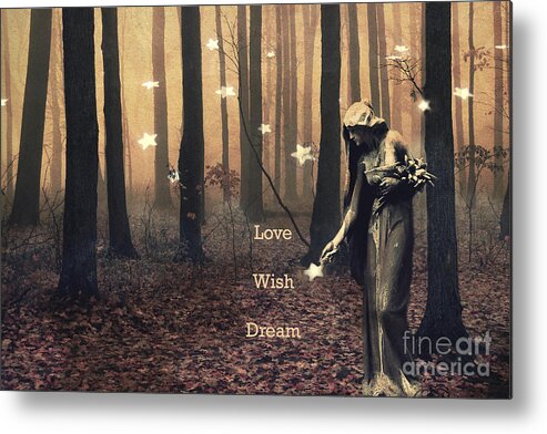 Inspirational Angel Art Metal Print featuring the photograph Angel Inspirations - Inspirational Angels Ethereal Spirit Female Haunting Fantasy Woodlands by Kathy Fornal
