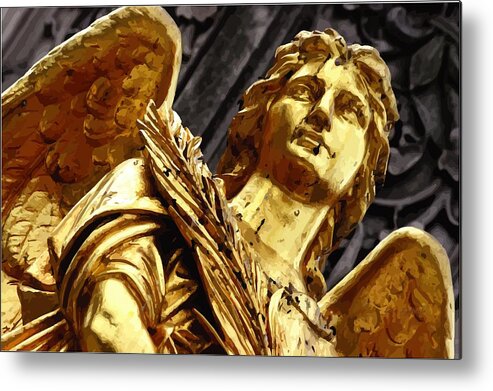 Angel Metal Print featuring the painting Angel by Lelia DeMello