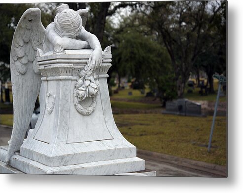 Angel Of Grief Metal Print featuring the photograph Angel of Grief Houston 3 by Gregory Cox