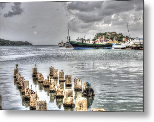 Hdr Metal Print featuring the photograph Antigua Pier by Keith Lovejoy