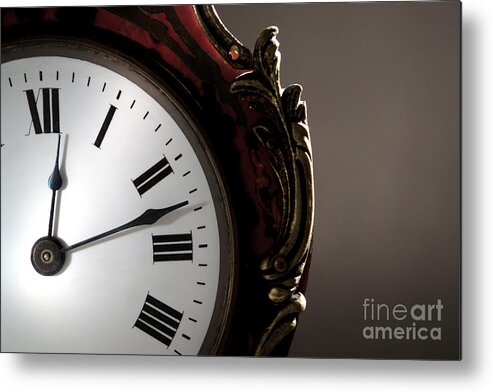 Clock Metal Print featuring the photograph Antique Clock Face by Olivier Le Queinec