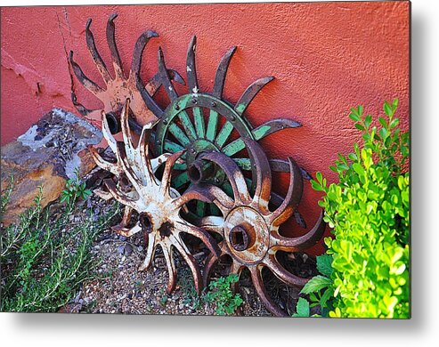 Hay Rakes Metal Print featuring the photograph Antique Hay Rakes by Jeanne May