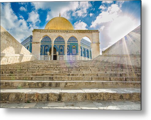 Dome Of The Rock Metal Print featuring the photograph Arches at Dome of the Rock by David Morefield