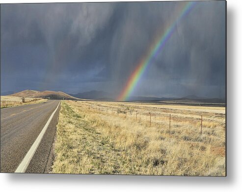 Rodeo Metal Print featuring the photograph Arizona Highway Rainbow by Gregory Scott