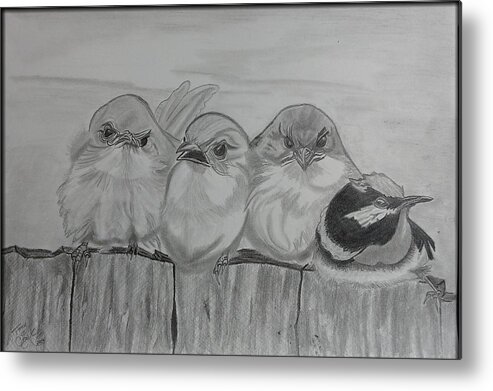 Birds Metal Print featuring the drawing Artistic by Tony Clark