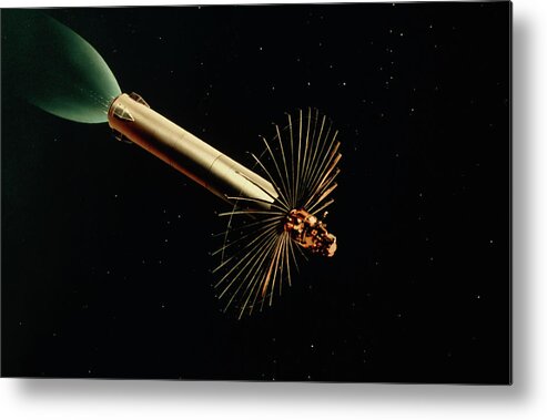 Kinetic Energy Weapon Metal Print featuring the photograph Artwork Of A Kinetic Energy Weapon. by U.s. Dept Of Defense/science Photo Library