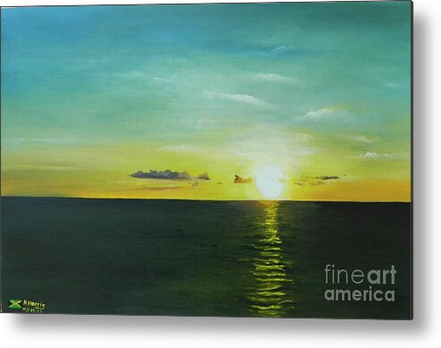 Sunset Metal Print featuring the painting As the Sun Goes Down by Kenneth Harris