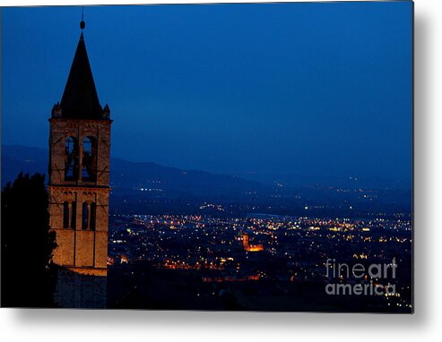 Assisi At Night Metal Print featuring the photograph Assisi 5 by Theresa Ramos-DuVon