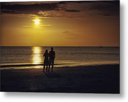 Silhouette Metal Print featuring the photograph At Days End by Edward Kreis