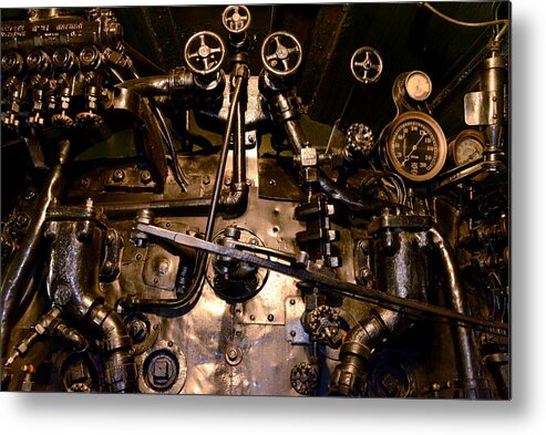 Railroad Metal Print featuring the photograph At the controls by Paul W Faust - Impressions of Light