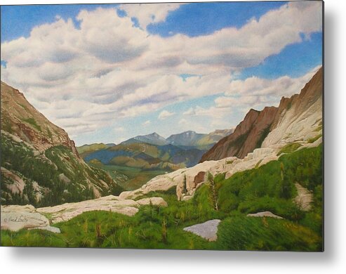 Watercolor Metal Print featuring the painting At the Tree Line by Daniel Dayley