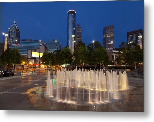 City Metal Print featuring the photograph Atlanta by Night by Alexey Stiop