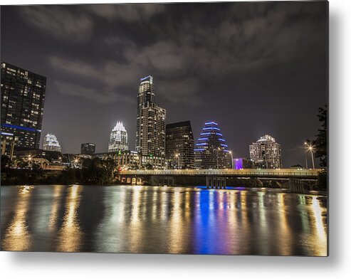 Austin Metal Print featuring the photograph Austin Skyline at Night by John McGraw