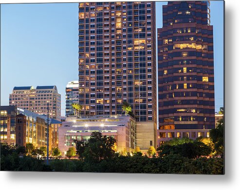 Apartment Metal Print featuring the photograph Austin Waterfront At Dusk by P A Thompson